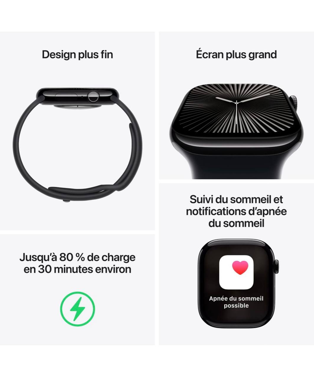 Montre intelligente Connectée — Notifications WhatsApp, appels & SMS