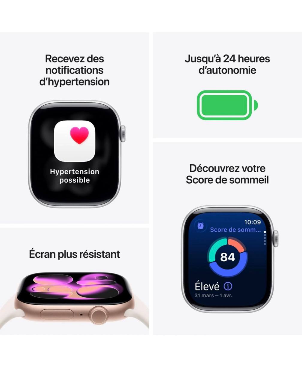 Montre intelligente Connectée — Notifications WhatsApp, appels & SMS